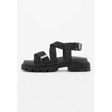 Sandale din denim cu toc masiv Xinva Sandale din denim cu toc masiv Xinva