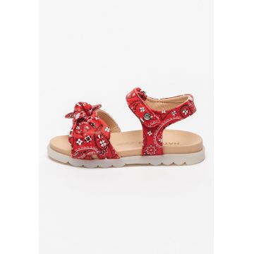 Sandale de piele cu velcro si model floral Kelly