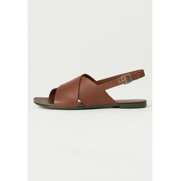 Sandale slingback de piele cu talpa joasa