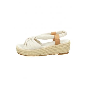 Sandale tip espadrile cu talpa wedge si model cu nod