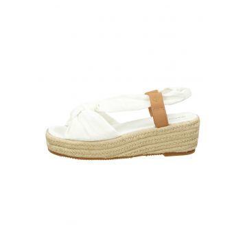 Sandale tip espadrile cu talpa wedge si model cu nod