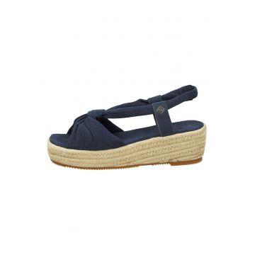 Sandale tip espadrile cu talpa wedge si model cu nod