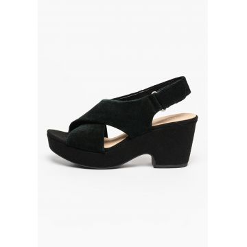 Sandale demi-wedge de piele intoarsa Maritsa Lara