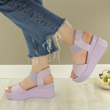 Sandale Dama Mov Cu Elastic Danica Sandale Dama Mov Cu Elastic Danica