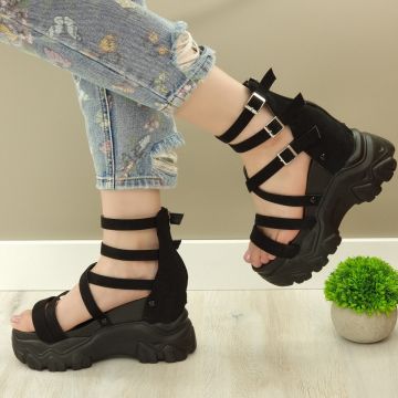 Sandale Dama Negre Cu Bareta Kalonice Sandale Dama Negre Cu Bareta Kalonice