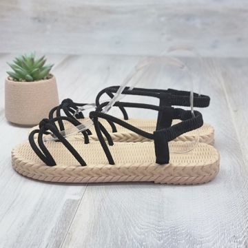 Sandale Dama Negre Cu Elastic California Sandale Dama Negre Cu Elastic California