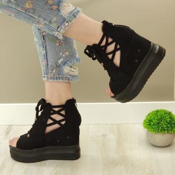 Sandale Dama Negre Cu Fermoar Karma Sandale Dama Negre Cu Fermoar Karma
