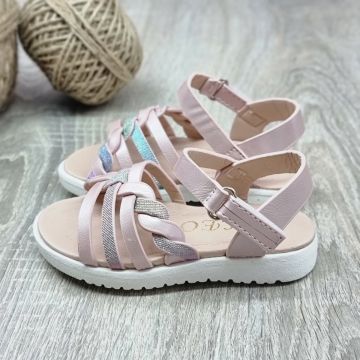 Sandale Fata Roz Cu Bareta Olive