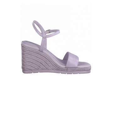 Sandale-espadrile wedge de piele