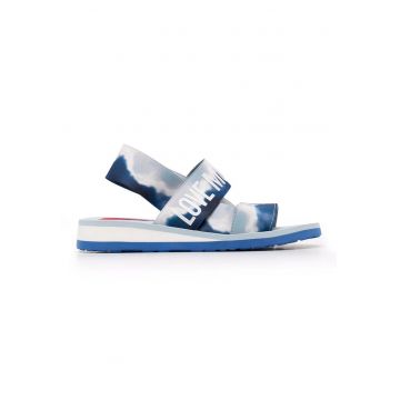 Sandale slingback cu model tie-dye