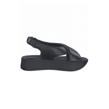 Sandale wedge de piele