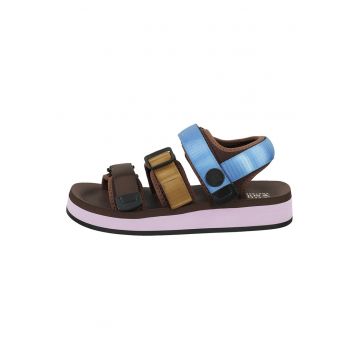 Sandale cu velcro si model colorblock