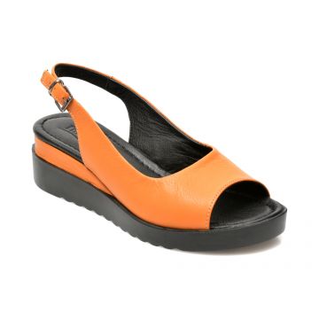 Sandale IMAGE portocalii, 2740, din piele naturala