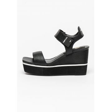 Sandale wedge de piele ecologica Ginger