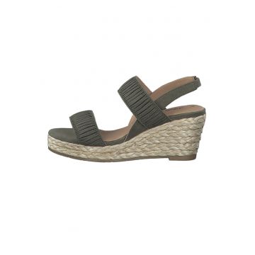 Sandale tip espadrile din material textil cu aspect drapat