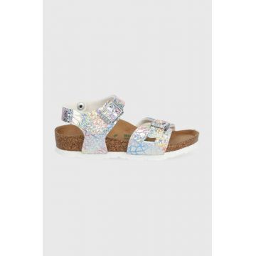 Birkenstock sandale copii culoarea argintiu