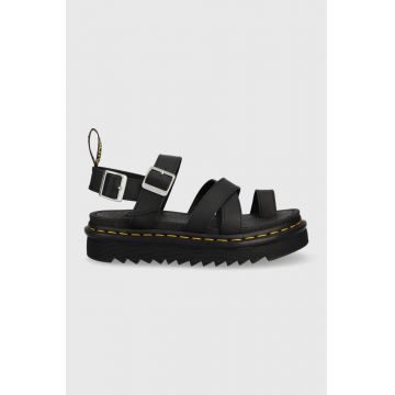 Dr. Martens sandale de piele femei, culoarea negru, cu platforma DM27345001.Avry-Black.Hydr