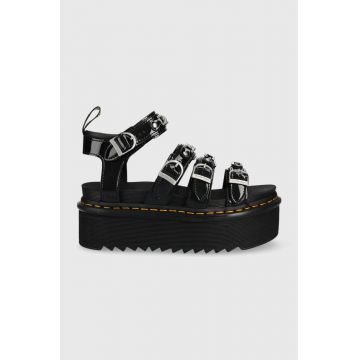 Dr. Martens sandale de piele femei, culoarea negru, cu platforma