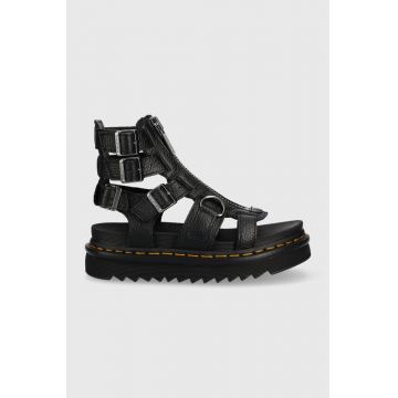 Dr. Martens sandale de piele femei, culoarea negru, cu platforma